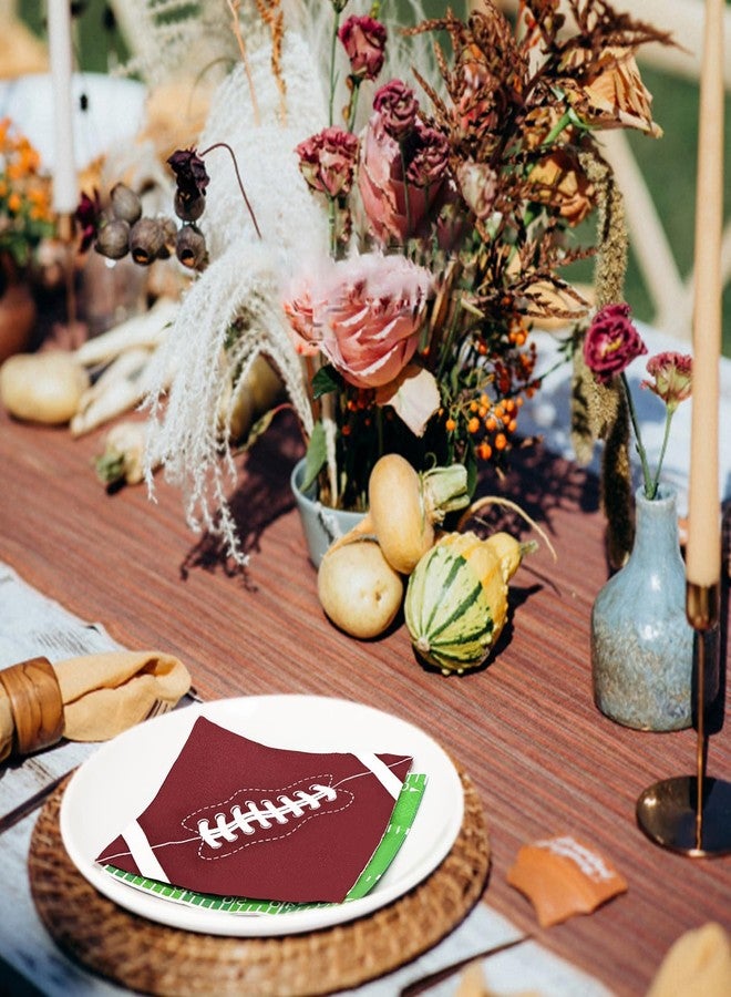 HEIPINIUYE 50 Pieces 3-Ply Football Paper Napkins Disposable Cocktail Luncheon Dinner Napkins for Football Party Birthday Baby Shower Beverage Napkins - Image 5